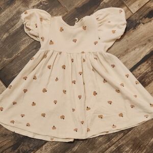 Quincy Mae Cream Dress with Pumpkin Pattern